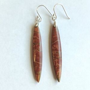 Picasso Jasper Gemstone Earrings with 925 Sterling Silver Findings